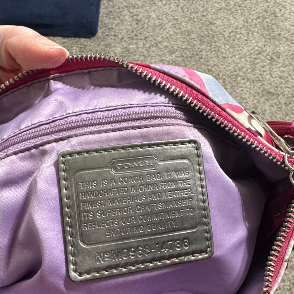 Coach Pink & Magenta Poppy Shoulder Bag with Match Wallet - Picture 7 of 12